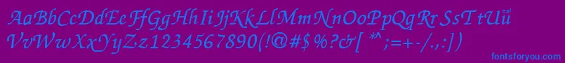 ZapChance-fontti – siniset fontit violetilla taustalla