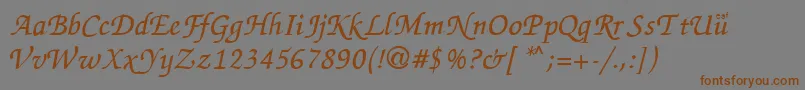 ZapChance-Schriftart – Braune Schriften auf grauem Hintergrund