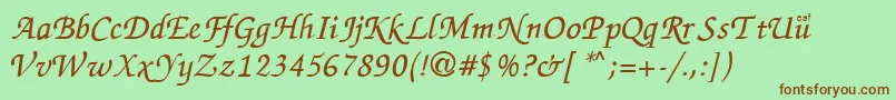 Шрифт ZapChance – коричневые шрифты на зелёном фоне