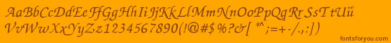 ZapChance-Schriftart – Braune Schriften auf orangefarbenem Hintergrund
