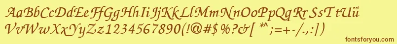 ZapChance-fontti – ruskeat fontit keltaisella taustalla