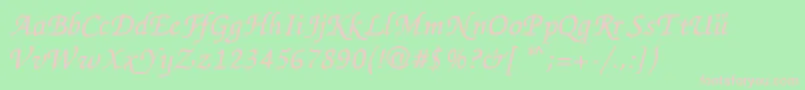 ZapChance-Schriftart – Rosa Schriften auf grünem Hintergrund