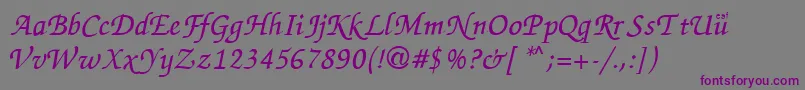 ZapChance-Schriftart – Violette Schriften auf grauem Hintergrund