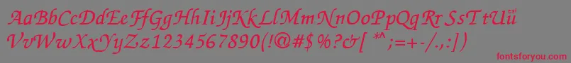 ZapChance Font – Red Fonts on Gray Background
