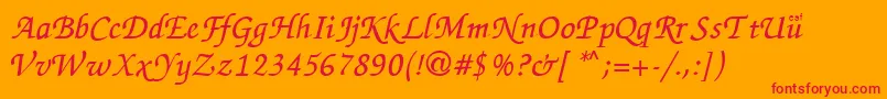 フォントZapChance – オレンジの背景に赤い文字