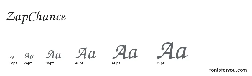 Размеры шрифта ZapChance