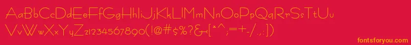 Fastrac-Schriftart – Orangefarbene Schriften auf rotem Hintergrund