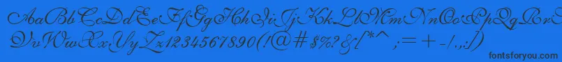 E111psto Font – Black Fonts on Blue Background