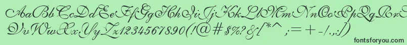 フォントE111psto – 緑の背景に黒い文字