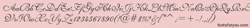 E111psto-fontti – mustat fontit vaaleanpunaisella taustalla