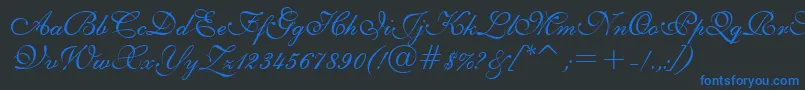 E111psto Font – Blue Fonts on Black Background