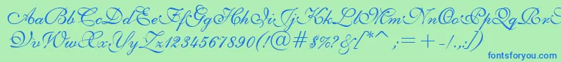 E111psto Font – Blue Fonts on Green Background