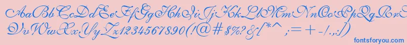 E111psto-Schriftart – Blaue Schriften auf rosa Hintergrund
