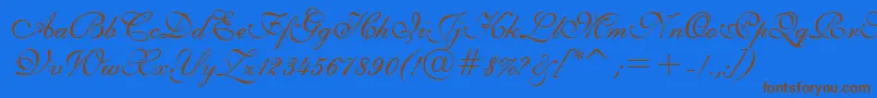 E111psto Font – Brown Fonts on Blue Background