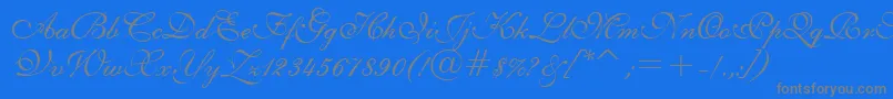 フォントE111psto – 青い背景に灰色の文字
