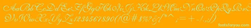 E111psto Font – Green Fonts on Orange Background