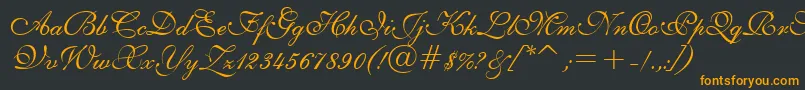 E111psto Font – Orange Fonts on Black Background