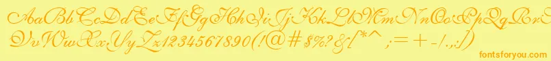 E111psto Font – Orange Fonts on Yellow Background
