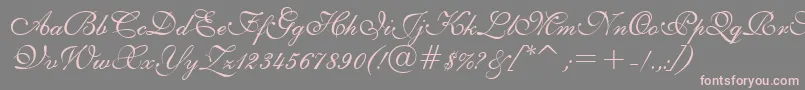 E111psto-fontti – vaaleanpunaiset fontit harmaalla taustalla
