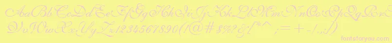 E111psto Font – Pink Fonts on Yellow Background