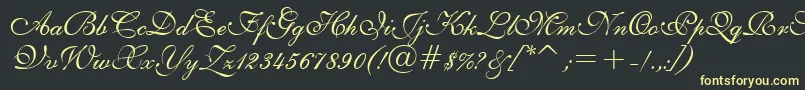 E111psto-Schriftart – Gelbe Schriften auf schwarzem Hintergrund