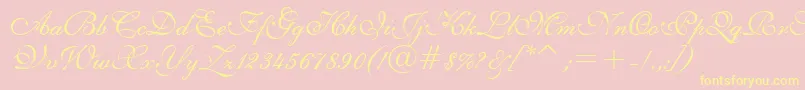 E111psto Font – Yellow Fonts on Pink Background