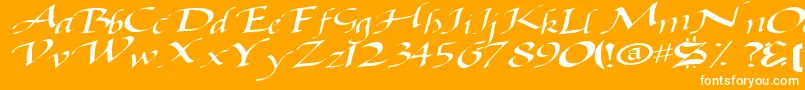 BaggageRegularTtnorm-Schriftart – Weiße Schriften auf orangefarbenem Hintergrund