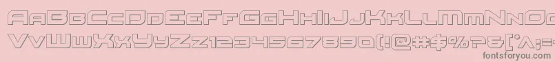 Redrocketout-Schriftart – Graue Schriften auf rosa Hintergrund