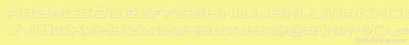 Redrocketout-fontti – vaaleanpunaiset fontit keltaisella taustalla