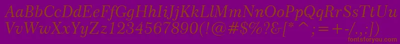 Century751ItalicBt Font – Brown Fonts on Purple Background