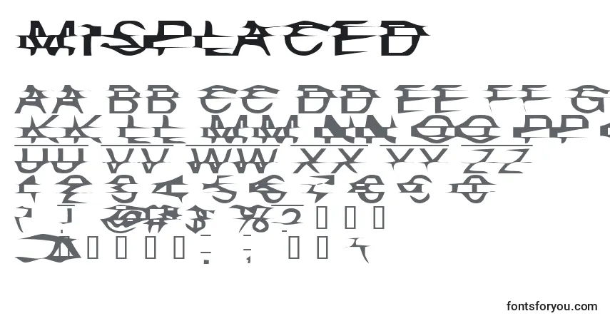 Misplaced font – alphabet, numbers, special characters