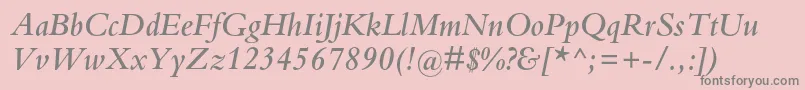BembostdSemibolditalic Font – Gray Fonts on Pink Background