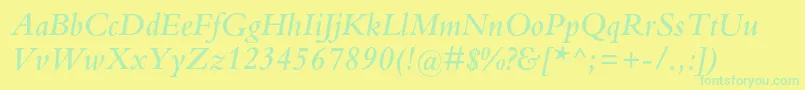 Police BembostdSemibolditalic – polices vertes sur fond jaune