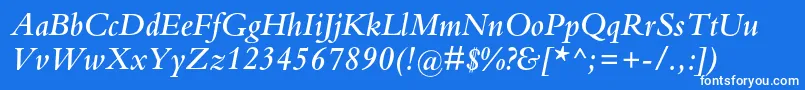 フォントBembostdSemibolditalic – 青い背景に白い文字