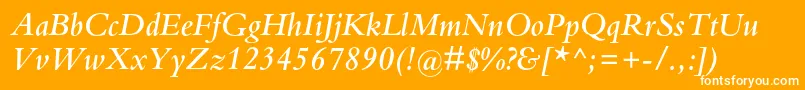 BembostdSemibolditalic Font – White Fonts on Orange Background