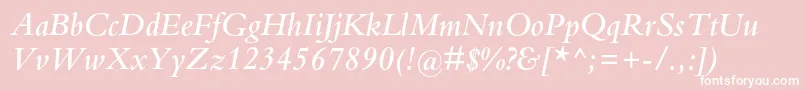 BembostdSemibolditalic Font – White Fonts on Pink Background