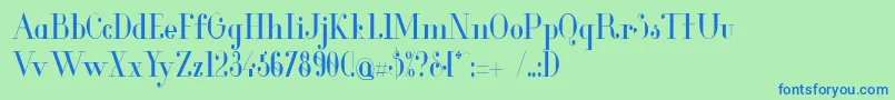 GlamorCondensed Font – Blue Fonts on Green Background