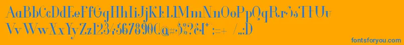 GlamorCondensed Font – Blue Fonts on Orange Background