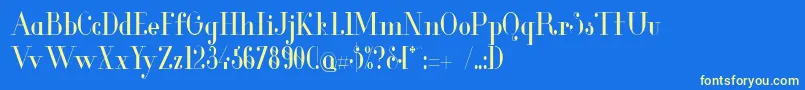 GlamorCondensed-fontti – keltaiset fontit sinisellä taustalla