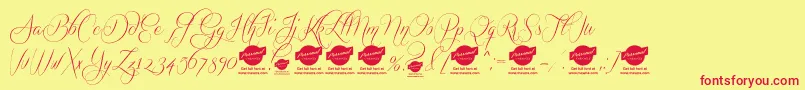 QuickierDemo Font – Red Fonts on Yellow Background