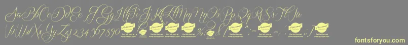 QuickierDemo Font – Yellow Fonts on Gray Background