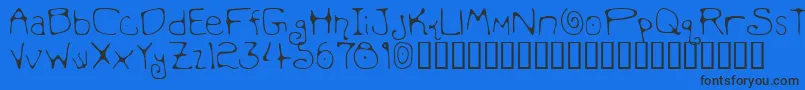 Mondmf Font – Black Fonts on Blue Background