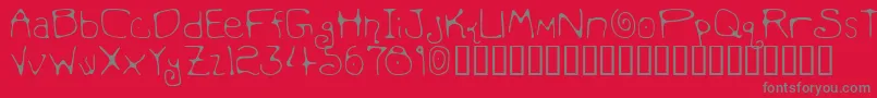 Mondmf-fontti – harmaat kirjasimet punaisella taustalla