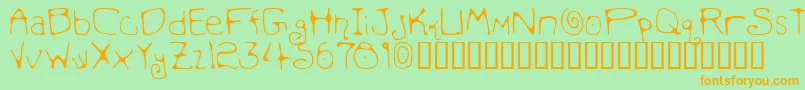 Mondmf Font – Orange Fonts on Green Background