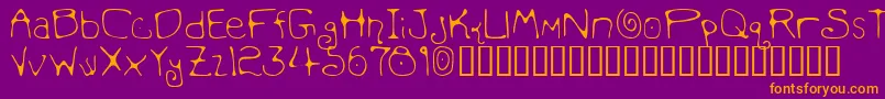 Mondmf Font – Orange Fonts on Purple Background