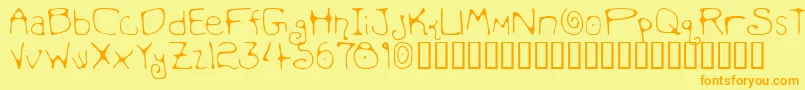 Mondmf Font – Orange Fonts on Yellow Background