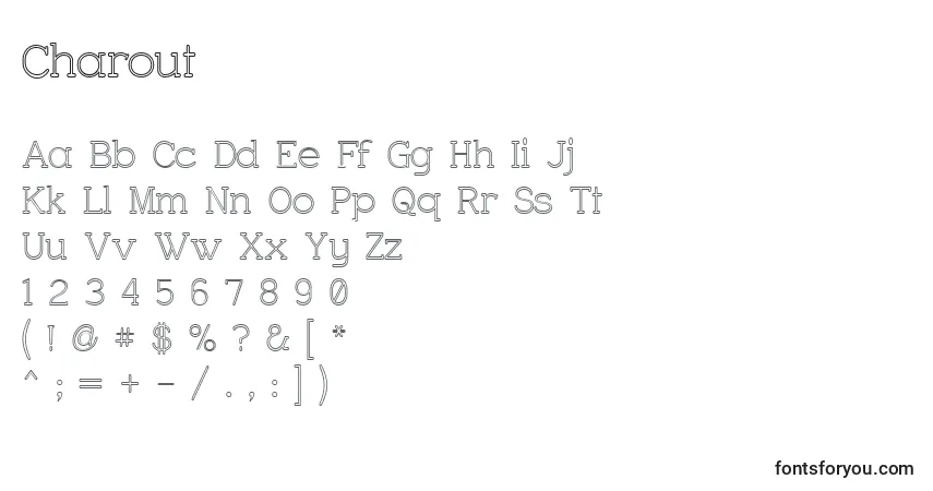 Fuente Charout - alfabeto, números, caracteres especiales