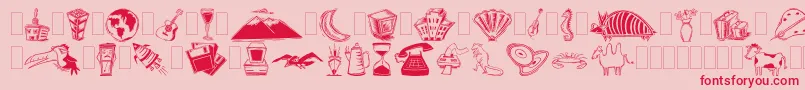 Dfinspirationsone-Schriftart – Rote Schriften auf rosa Hintergrund