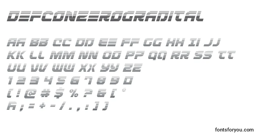 Defconzerogradital Font – alphabet, numbers, special characters