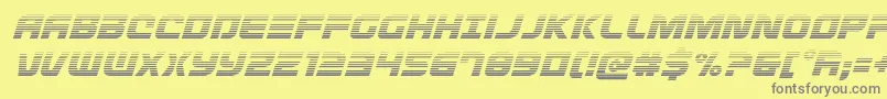 Defconzerogradital-fontti – harmaat kirjasimet keltaisella taustalla